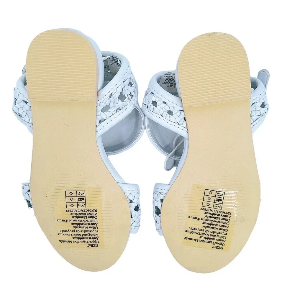 JACK AND JANIE GIRLS‎ WHITE BASKETWEAVE SANDALS SIZE 7